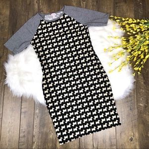 LuLaRoe Scottie Dog Print Julia Dress Size Medium